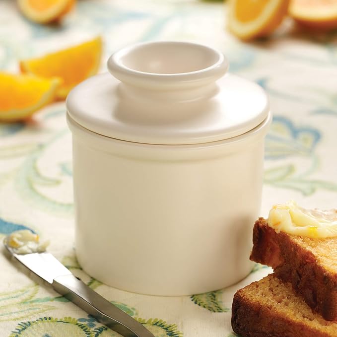 Butter Bell - The Original Butter Bell Crock by L. Tremain, a Countertop French Ceramic Butter Dish Keeper for Spreadable Butter, French Ceramic Butter Dish Keeper, Specialty (Ivory Matte)