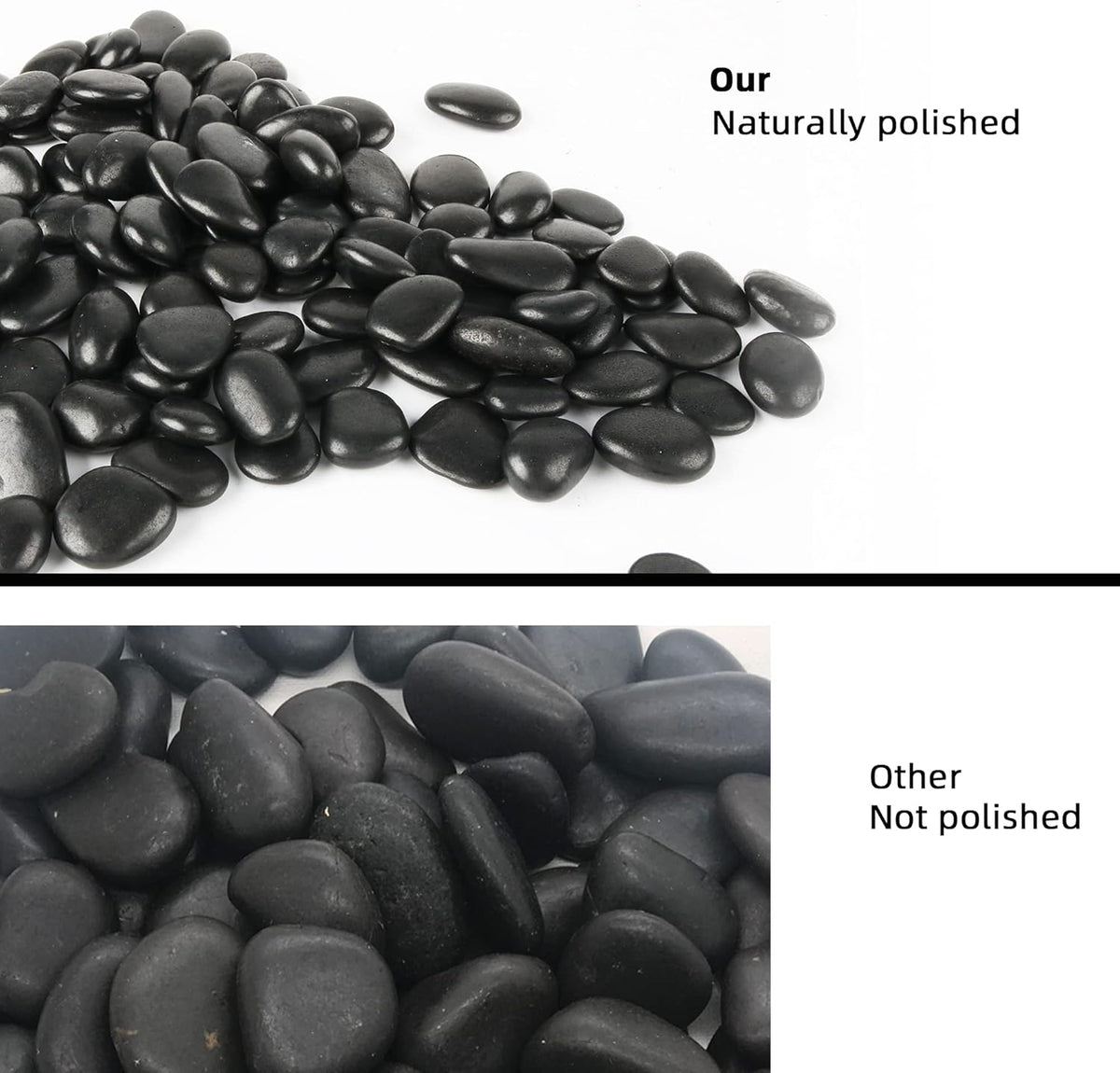 Black Pebbles for Plants 3lb Bulk Bag 0.5"- 1" Aquarium Gravel Decorative Polished Stone Natural River Rocks for Fish Tank…