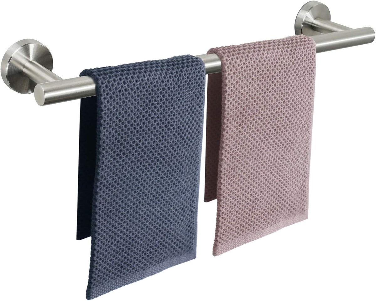 NearMoon Bath Towel Bar, Bath Accessories Thicken Stainless Steel Shower Towel Rack for Bathroom, Towel Holder Wall Mounted (2 Pack, Brushed Nickel, 24 Inch)