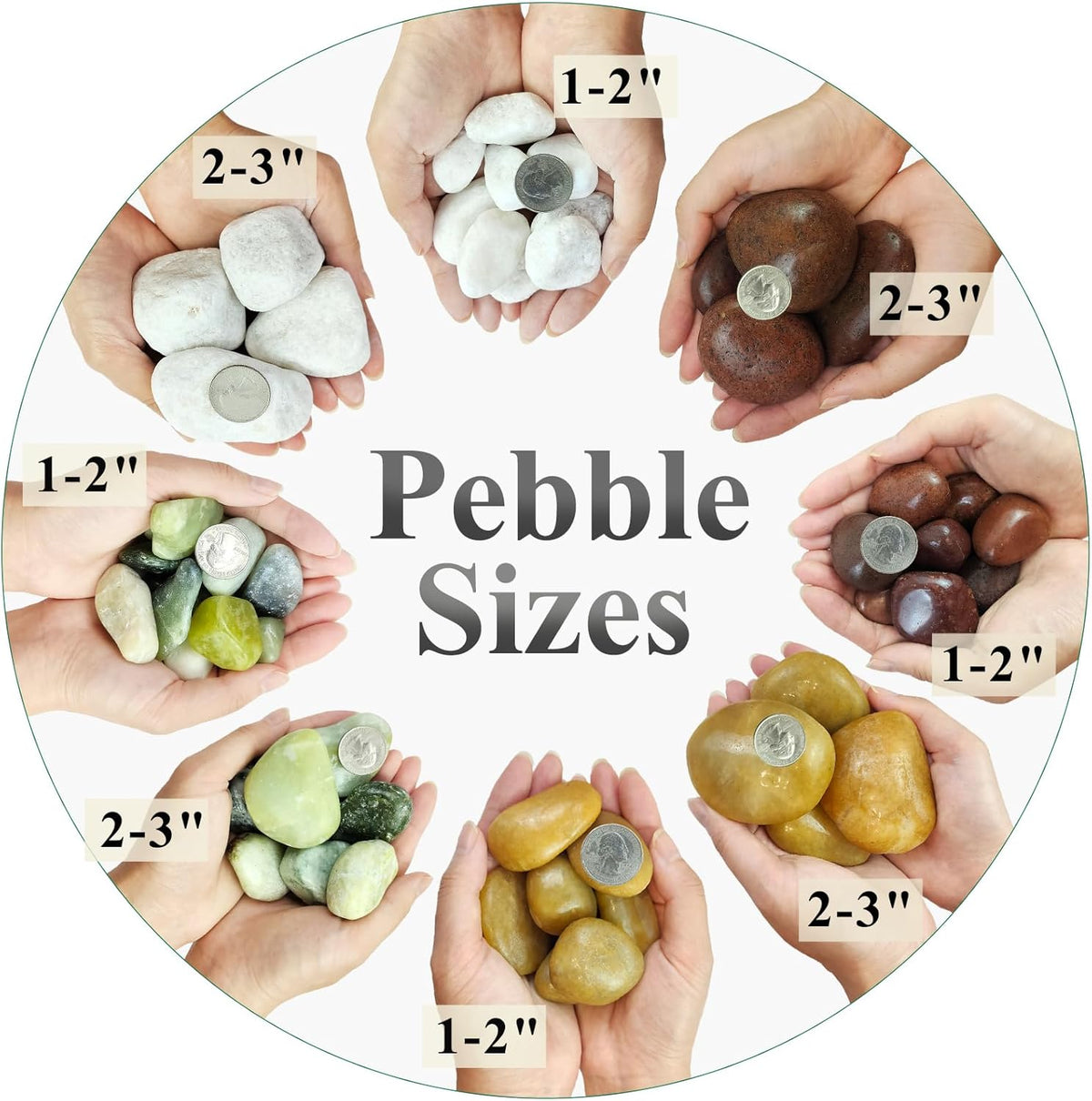 10 lbs Red River Rocks, 1-2 Inch Polished Pebbles for Indoor Plants, Decorative Rocks Stones for Landscaping, Vases, Aquariums, Fountains, Pathways, Backyard and Garden