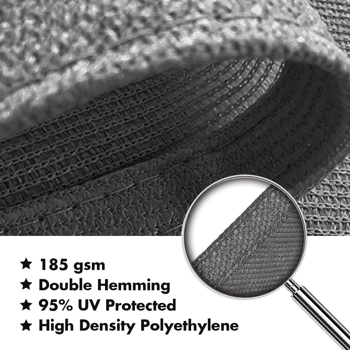 KANAGAWA 9'X15' Dark Gray Custom Size Sun Shade Sail Rectangle UV Block Canopy Cover for Patio Backyard Lawn Garden Outdoor (Customized Available)