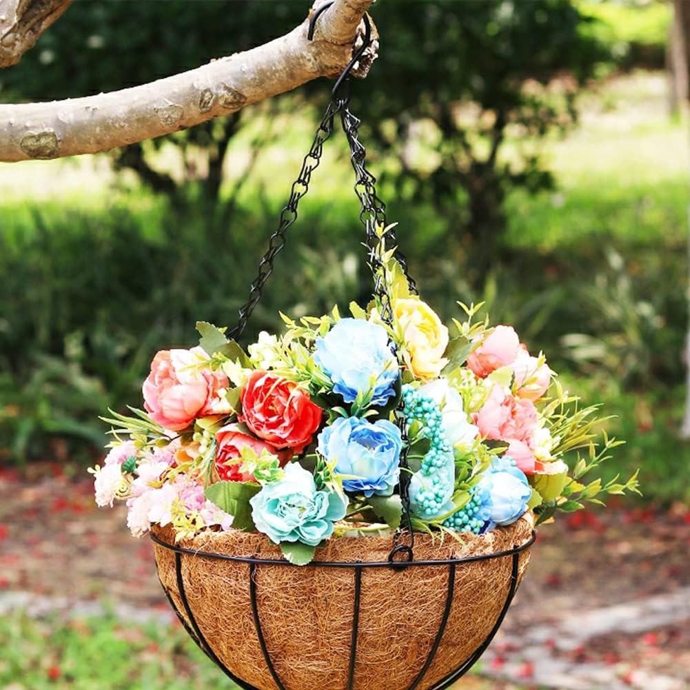 2PCS Hanging Basket Liners Coco Liner 24 Inch Round Coconut Coir Basket for Plants Replacement for Hanging Basket 100% Natural Coconut Fiber Plant Basket Liner for Garden Planter Flower Pot