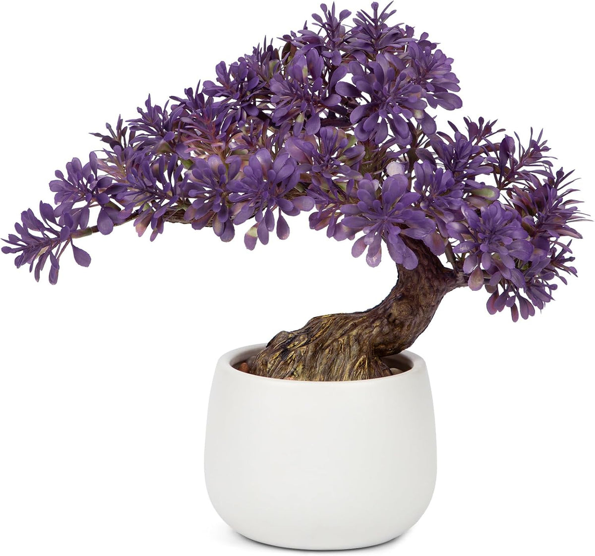 Purple Artificial Bonsai Tree Juniper Faux Plants Indoor Fake Plants Decor with Ceramic Pots for Home Table Office Desk Bathroom Shelf Bedroom Living Room Farmhouse Decorations