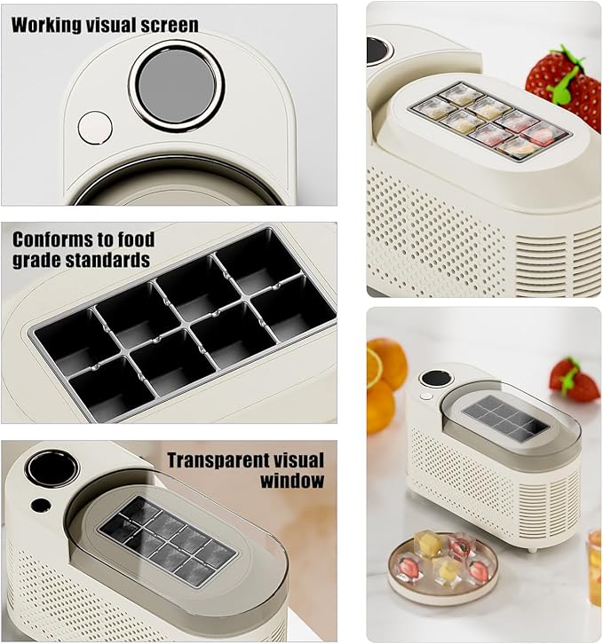 mini Ice Maker Machine Counter Top for Home, Portable Small Clear Ice Cube Maker, ce Ready in 10 Mins, Low Noise & Energy Saving, Easy to Clean (Purple Standard)