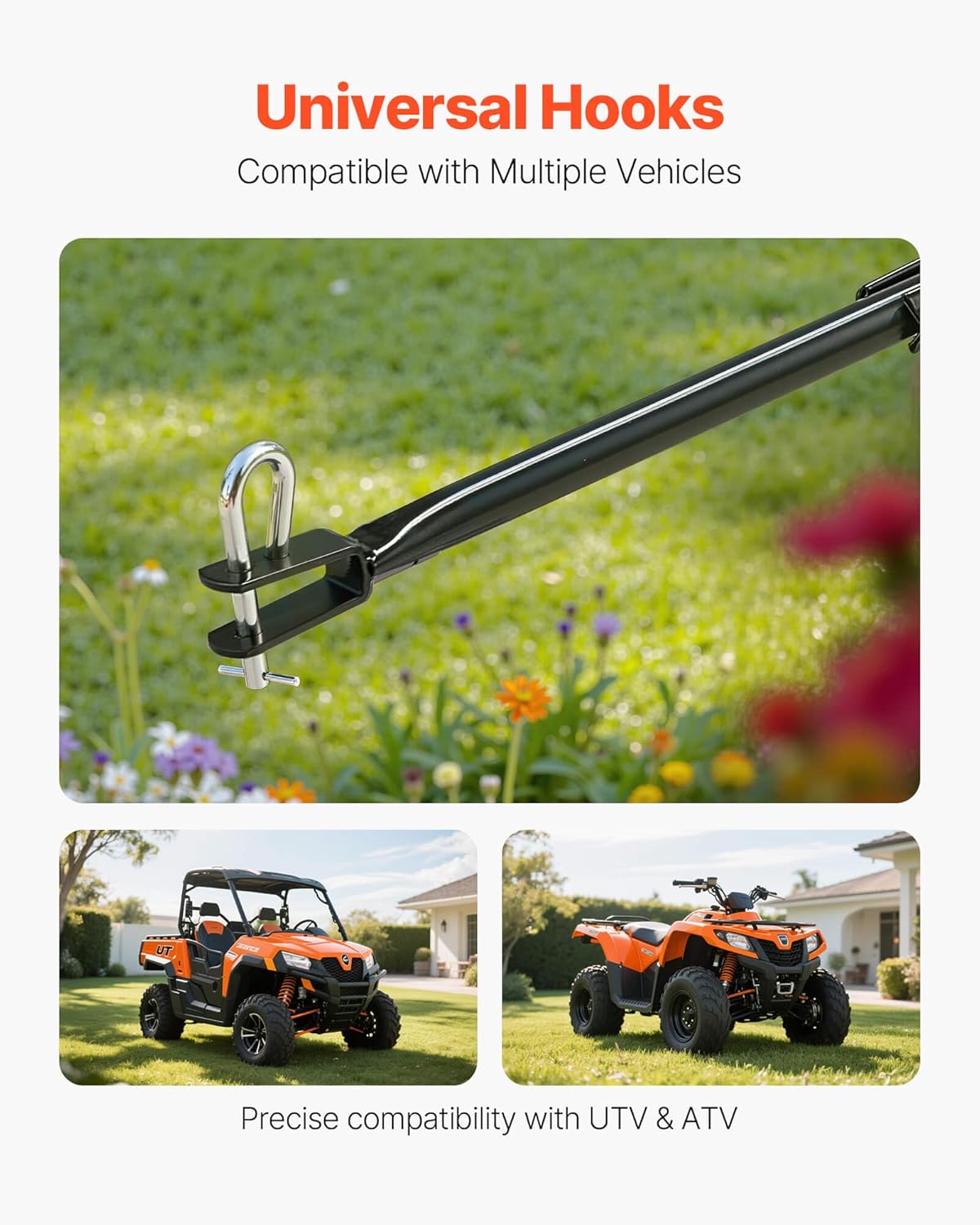 VEVOR Tow Behind Broadcast Spreader, 130LBS Capacity, Tow-Behind Lawn Spreader with 13 in Tires, 30 Adjustable Setting & 9.8 ft Spreading Width, Lawn Spreaders for Seed, Fertilizer, Salt, Ice Melt