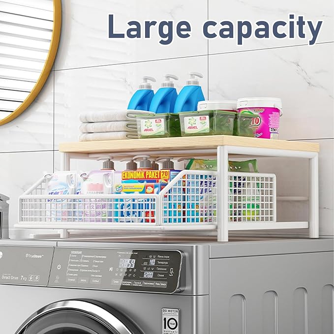 Funecy Coffee Pod Drawer,Coffee Machine Storage Rack,Home Kitchen Counter Coffee Bar Organizer,Storage Basket Drawer (White)
