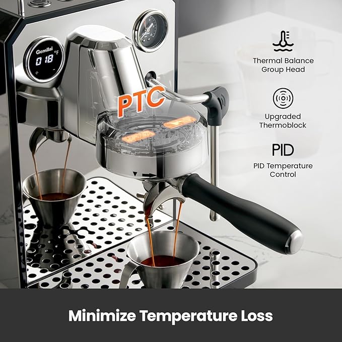 Gemilai G3006 Espresso Machine & Electric Coffee GrinderBundle for Cappuccino, Latte
