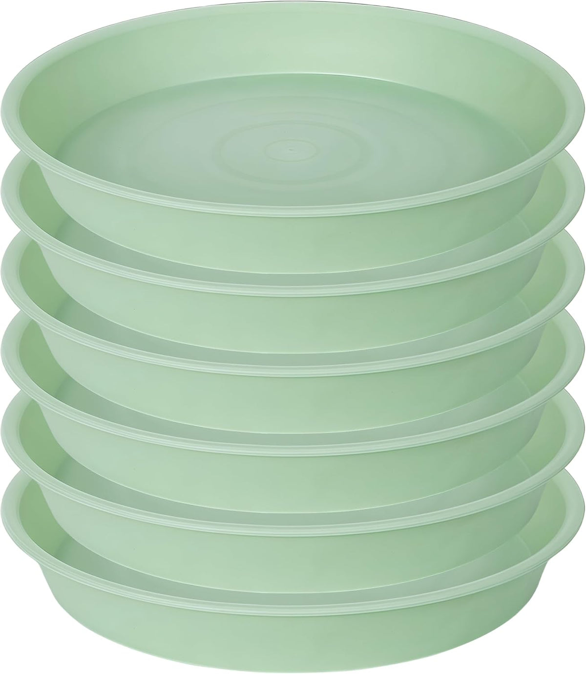 6 Pack of 8 inch Plant Saucer Blue, Plastic Plant Water Tray 8 inch Round, Flower Plant Saucers for Indoors, Dlant Dishes Saucer for Planter 7"/8" (8", Light Green)