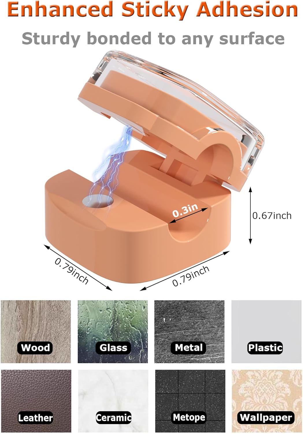 Magnetic Cable Clips, Adjustable Cord Holder Management, Adhesive Wire Keeper Organizer for Home Office Desk Phone PC Car Wall Desktop Nightstand Appliance (8-Pack Crystal Multicolor)