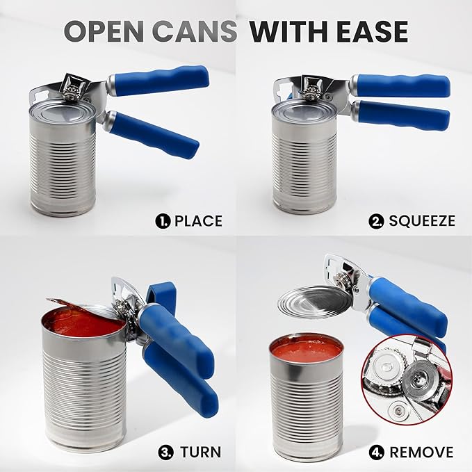 Zulay Kitchen Manual Can Opener with Bottle Opener with Turn Knob