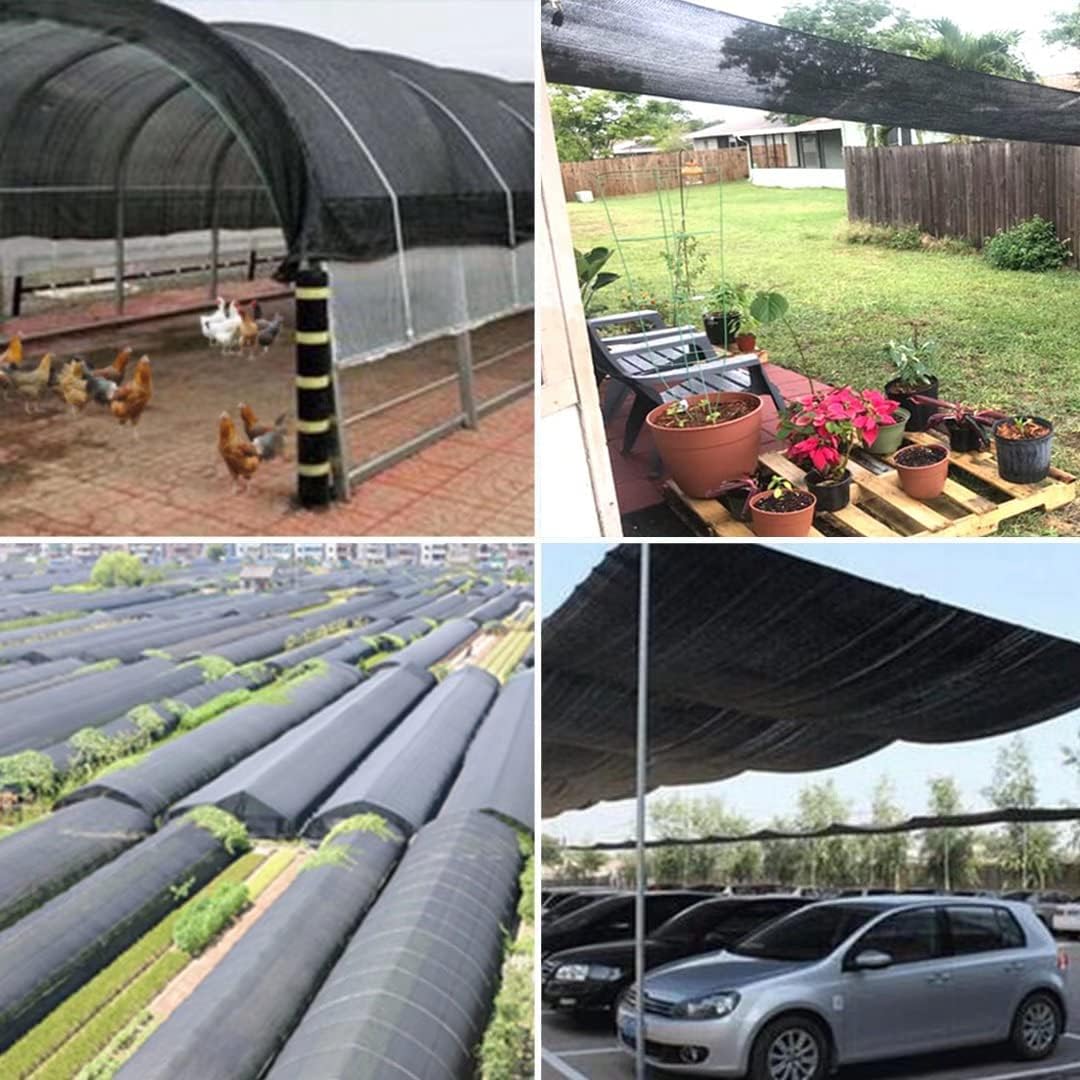 QLOFEI Shade Cloth for Garden, 90% Sunblock Shade Neting Cover with Grommets, Sun Protection Screens for Patio Kennel Chicken Coop Pergola Greenhouse Plants Cover Mesh Tarp, 6x8 FT