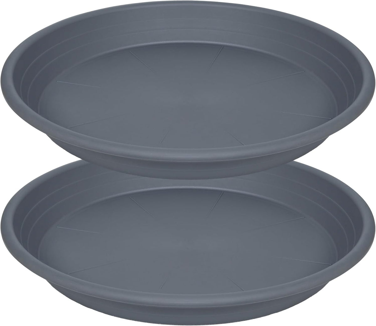 2 Pack of 19 inch Plant Saucer, Large Plant Tray, Heavy Sturdy Plant Drainage Tray for Indoors, Bird Bath Bowls, Sturdy 18 inch Plastic Pot Tray for Planter (Gray)