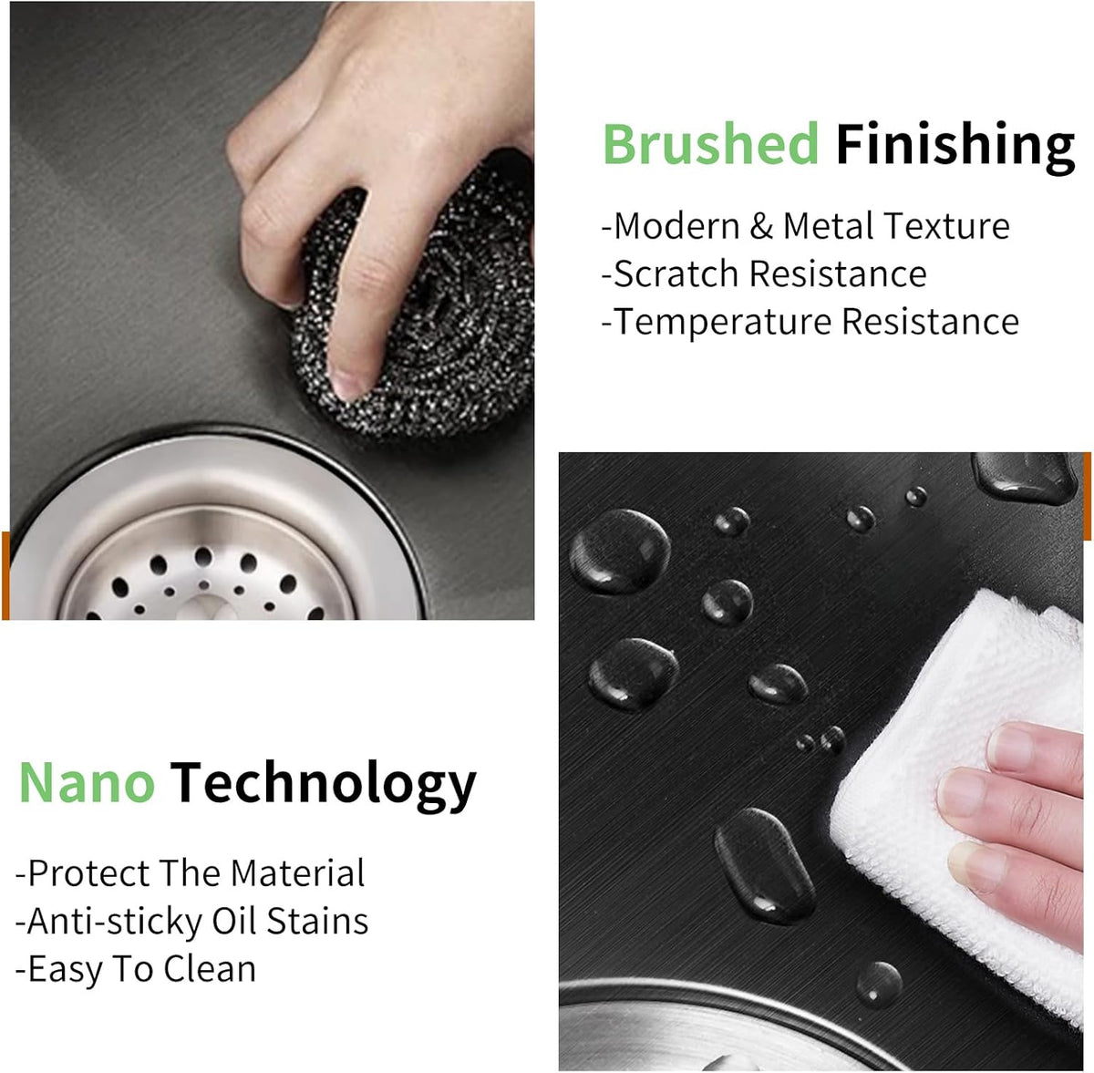 Black 33x22 Inch Stainless Steel Kitchen Sink - Drop In Modern Single Bowl Topmount Kitchen Sink With Silicon Mat,Drain Strainer Set Offering Large Basin Compatibility With Various Kitchen&Bar Style