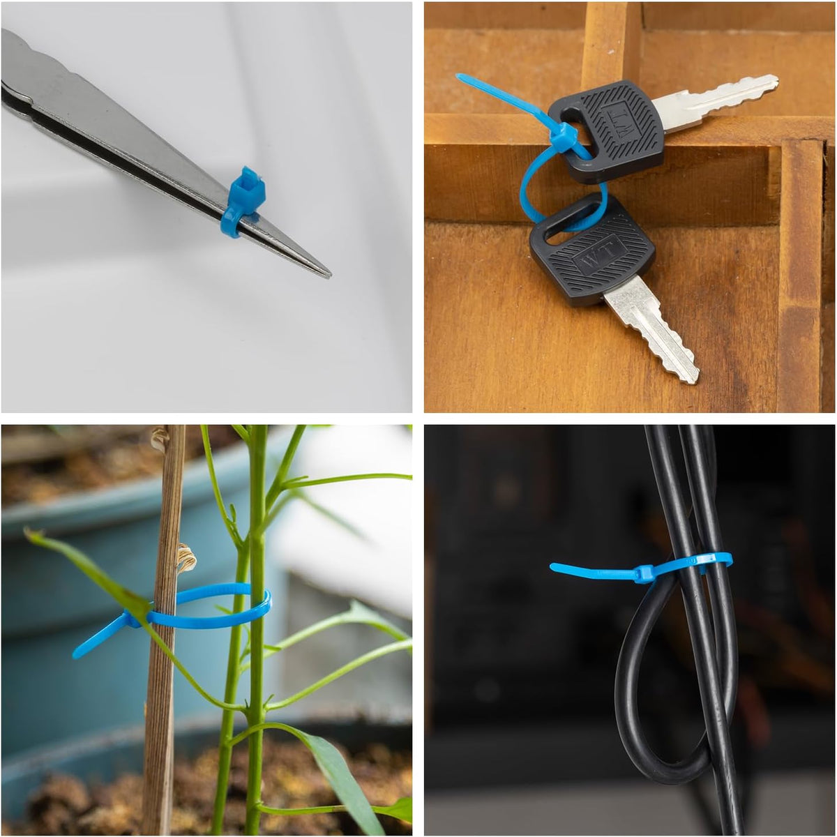 8 Inch Yellow Zip Tie 1000 PCS, 40 Lbs - Small to Medium Zip Tie, Nylon PA66 UV Resistant Cable Tie Heavy Duty for Indoor and Outdoor Use - Ideal for bundling and securing objects