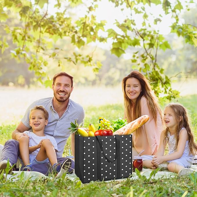 Fab totes 14 Pack Reusable Grocery Bags 35L Large Capacity Waterproof Tote Bags for Shopping and Picnic with Sturdy Handles