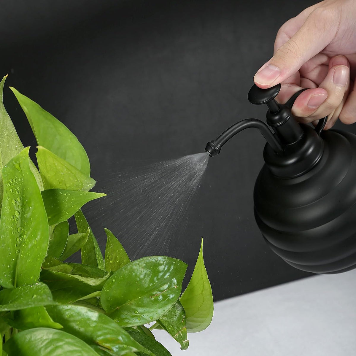 Plant Mister Spray Bottle, 500ml/17oz, Vintage Style Water Sprayer (Black)