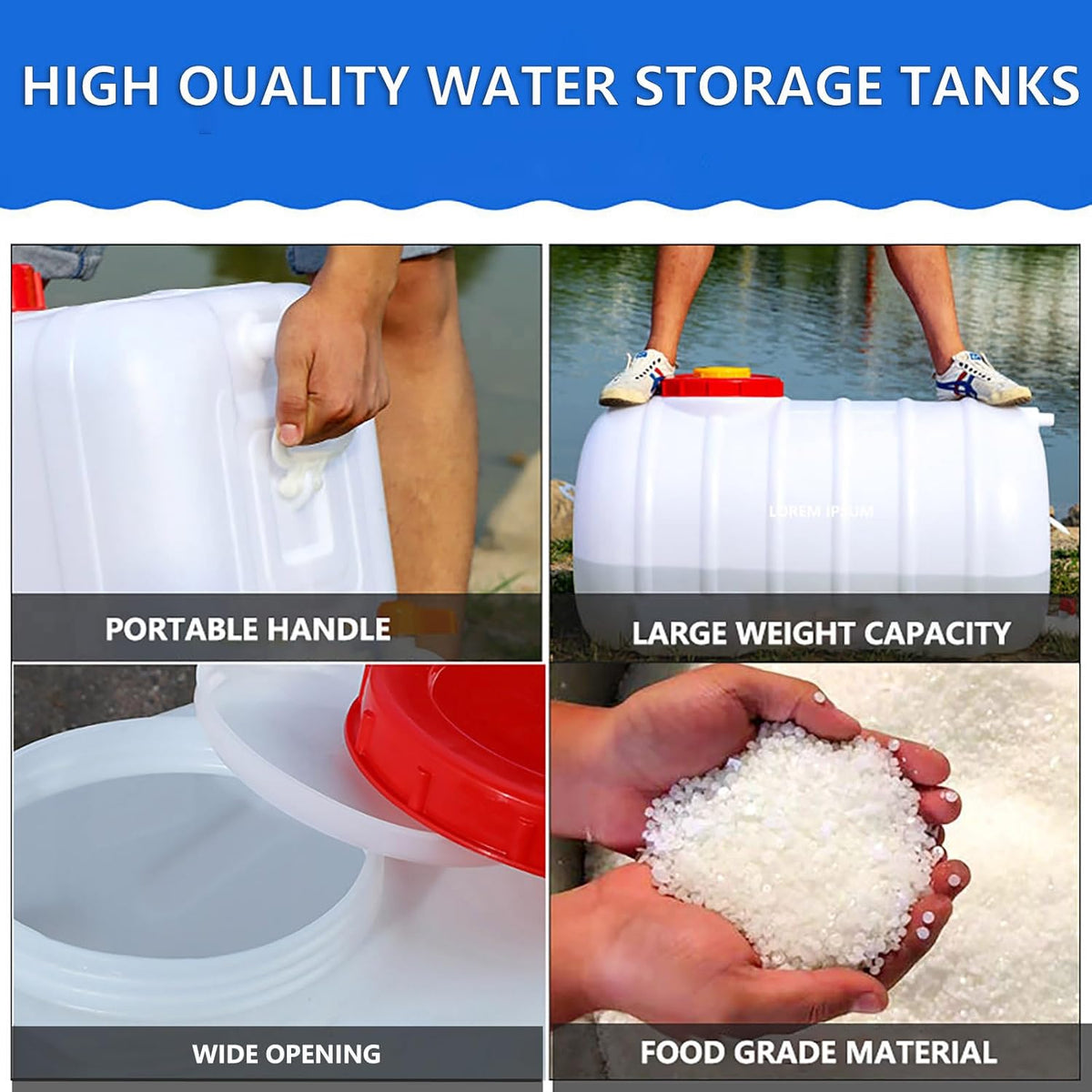 Portable Water Tank Water Storage Tank for Camping with Spigot Hose Plastic Water Container Water Storage Container for Emergency Water Storage Hiking Outdoor(Size:21gallon / 80L)
