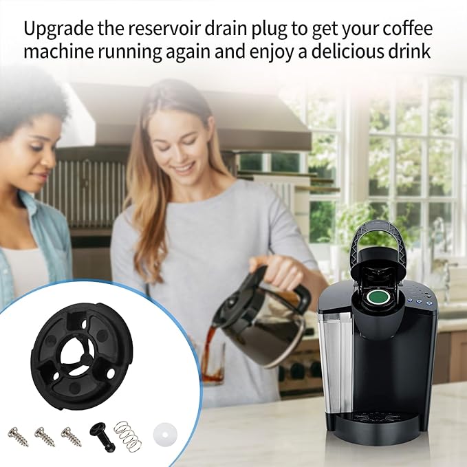 Coffee Machine Water Tank Connector Blockage Accessory Screw Kit, 48oz Coffee Water Tank Bottom Drain Plug, for Keurig K-Classic Water Reservoir Espresso Machine Tank Replacement Plug Parts