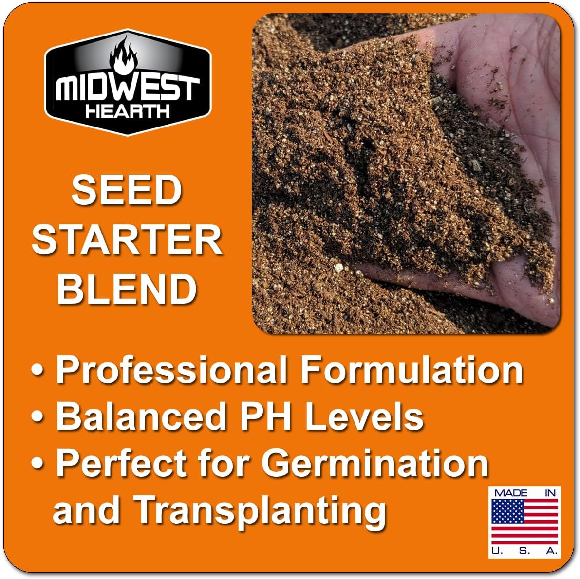 Seed Starter Natural Potting Soil Mix for Germination and Growth (Made in USA) (4 Dry Quarts)