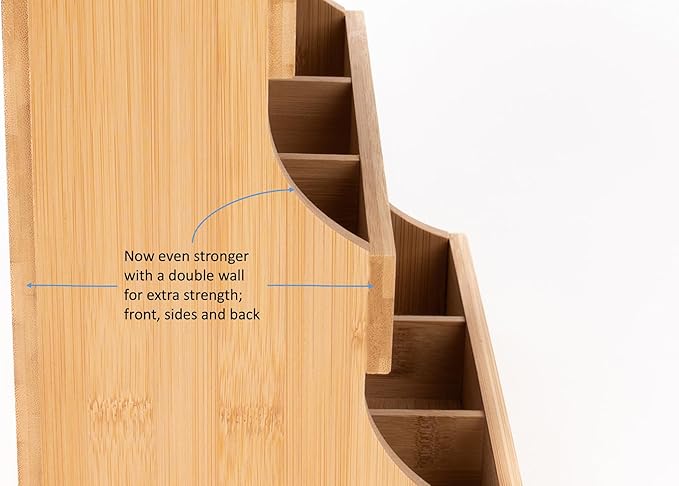 Theodore Tea Bag Organizer – Wooden Tea Organizer and Storage for Home, Kitchen, Office – 180 Tea Bag Holder - Vertical Display Tea Box. Also for Coffee Pods, Sugar, Sweeteners and Creamers.