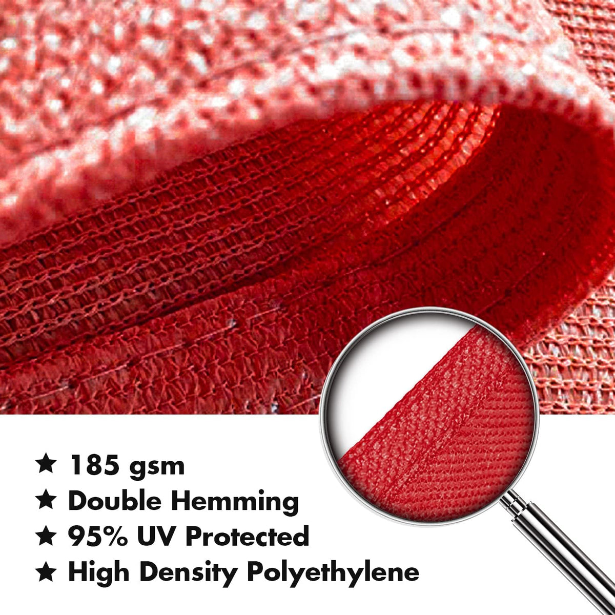 KANAGAWA Sun Shade Sail 8'x10' Scarlet Rectangle UV Block Canopy Awning Shelter Fabric Cloth Screen for Outdoor Patio Garden Backyard