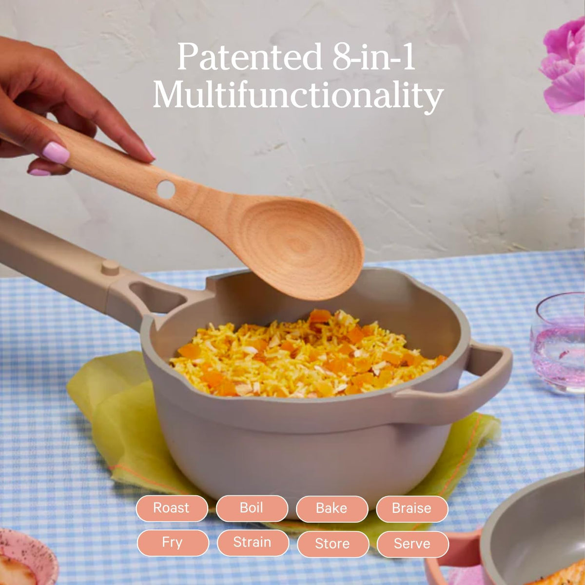Our Place Perfect Pot - Mini 2.5 Qt Nonstick Ceramic Sauce Pan with Lid | Versatile Cookware for Stovetop and Oven | Steam, Bake, Braise, Roast | PTFE and PFOA-Free | Toxin-Free, Easy to Clean | Steam