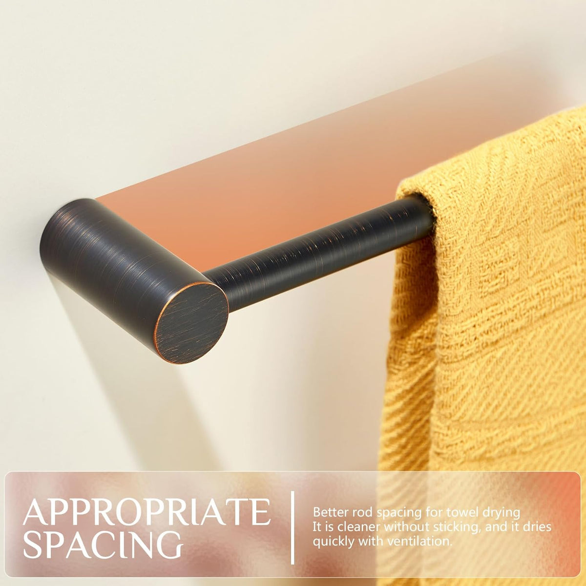 KOKOSIRI Bath Towel Bar 20-Inch Hand Towel Holder Single Rail for Lavatory and Bathroom Wall Mounted Oil Rubbed Bronze Stainless Steel, B4007ORB-L20