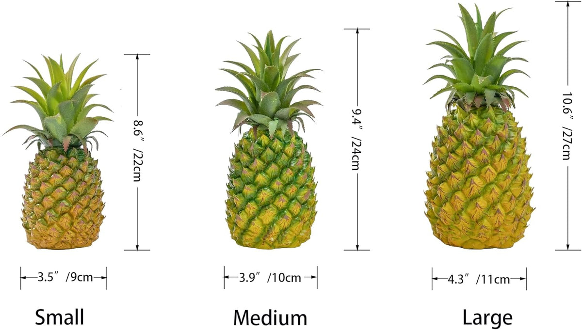 QIRMIZI 2 Pack Artificial Pineapple -Simulated Fruit Decoration, Lifelike Fake Fruit Model, Perfect for Home Decor, Kitchen, Party & Photography Prop – Realistic & Eco-Friendly,Green Small