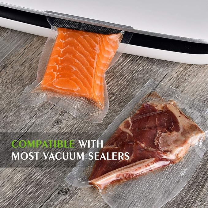 Vacuum Sealer Bags For Food: 12 Pack 6 Rolls 11"x20' + 6 Rolls 8"x20' Commercial Grade BPA Free Bag Rolls Durable Customized Size Food Vac Bags for Storage and Sous Vide Cooking Puncture Prevention