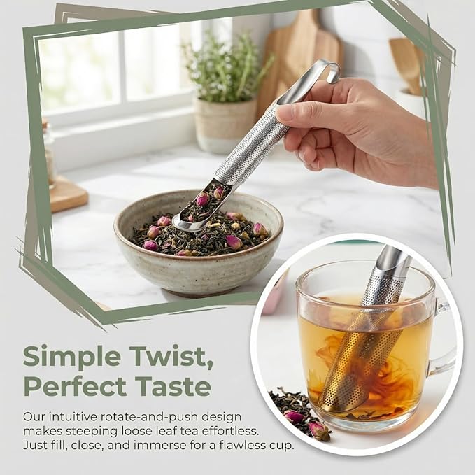 2 Sets Upgraded Version Tea Strainer, Tea Diffusers For Loose Tea，It Is Also Equipped With A Base And A Brush For Easy Placement，Tea Infuser For Loose Leaf Tea Applicable To Office, Home, Travel