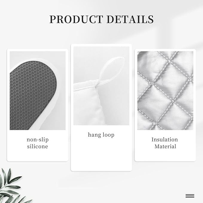 Mushroom Leaves Boho Plants Oven Mitts and Pot Holders Sets Silicone Mushrooms Kitchen Oven Mitts Hot Pads Heat Resistant Vintage Mushrooms Potholders Kitchen Mitts Set for Baking Cooking