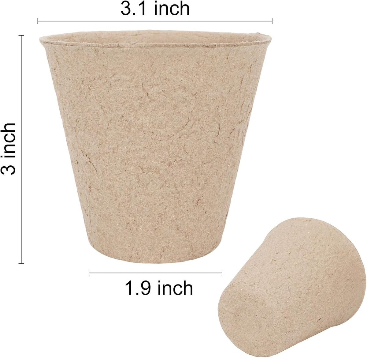 30 Packs Peat Pots, 3.1 Inch Seed Starting Pots Without Drainage Holes, Biodegradable Round Nursery Pot, Starting Seeds of Vegetables, Herbs, and Flowers