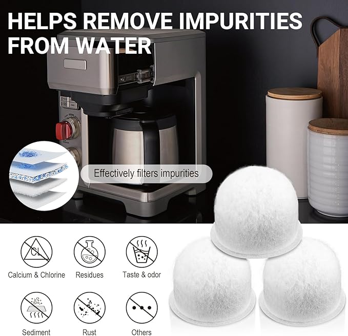 Water Filter Pods for Wolf Gourmet Coffee Maker System - Coffee Machine Filter Replacement WGCM100S WGCM110S WGCM120S Activated Carbon Filter Compared to WGCM350, 4 Pack