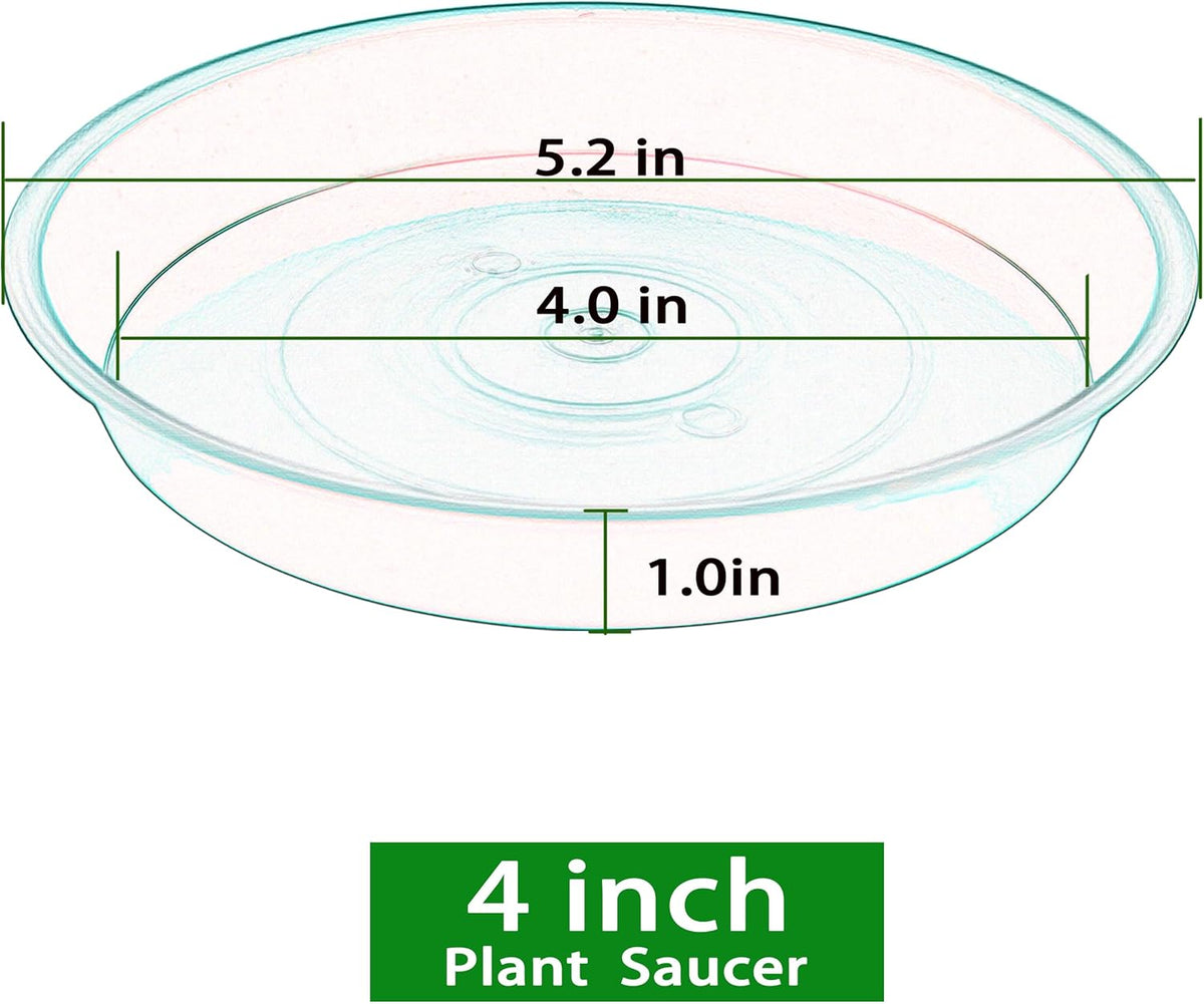 6 Pack Plant Saucer 4 5 inch (4 inch Base), Heavy Sturdy Plant Drainage Tray for Indoors (5 inch, Chocolate)