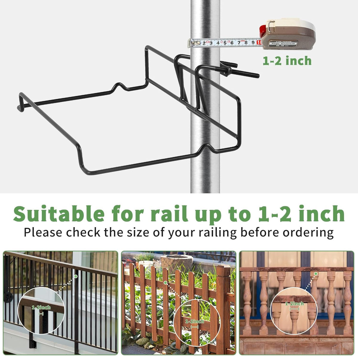 HAITRAL 16.9 Inch Deck Railing Planter Boxes for Plants, Rectangular Hanging Window Boxes Planters with Metal Flower Pots Brackets - 4 Pack Railing Planter Box for Balcony Fences Garden, Red