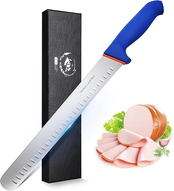 DRAGON RIOT Premium Slicing Brisket Knife 12 inch Slicer Knife for Meat Cutting - Stainless and Sharp BBQ Grill Roast Turkey Carving Knife Gift for Men&Women