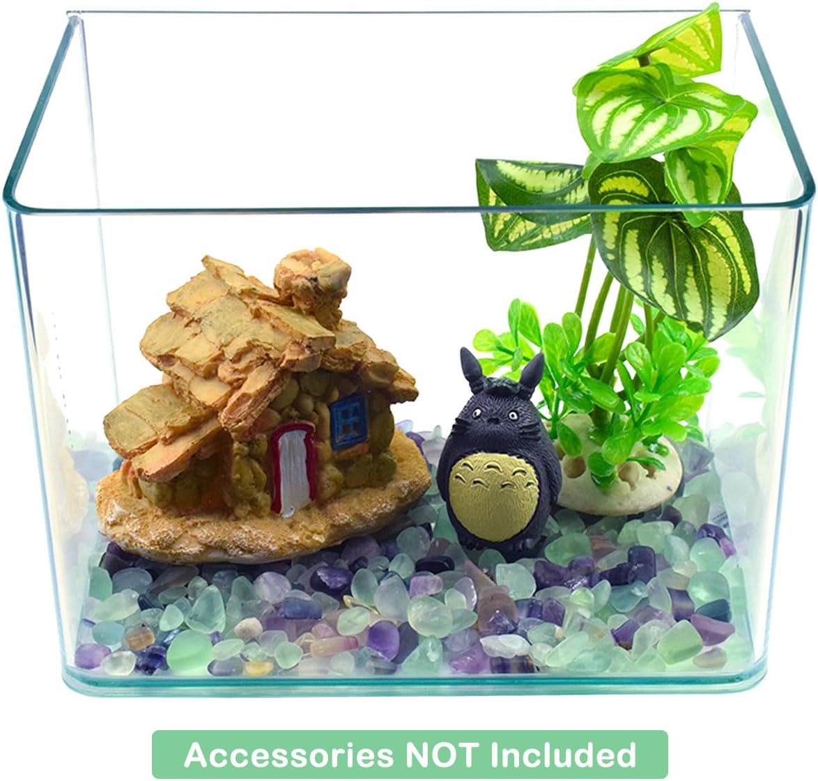 WAYBER Decorative Crystal Pebbles, 1 Lb/460g (Fill 0.9 Cup) Natural Quartz Stones Aquarium Gravel Sea Glass Rock Sand for Fish Turtle Tank/Air Plants Decoration