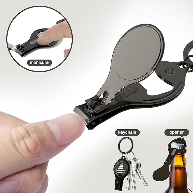 10pcs Personalized 4 in 1 Multi Function Bottle Opener, Nail Clipper, Wedding Favors Brewery, Private Customized, Black, Multitool Gifts for Men