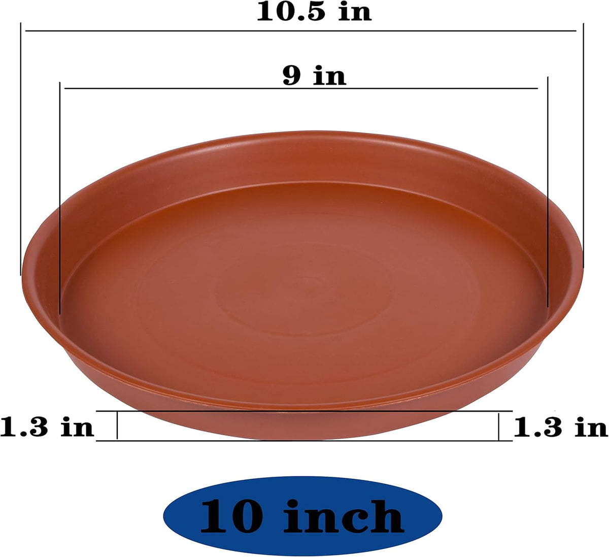 2 Pack of 10 inch Plant Saucer, Bird Bath Bowl 10 inch, Plant Tray for Pots, Plant Saucers for Indoors, Plant Trays for Planter 8"/9"/10" (10 inch, Terracotta)