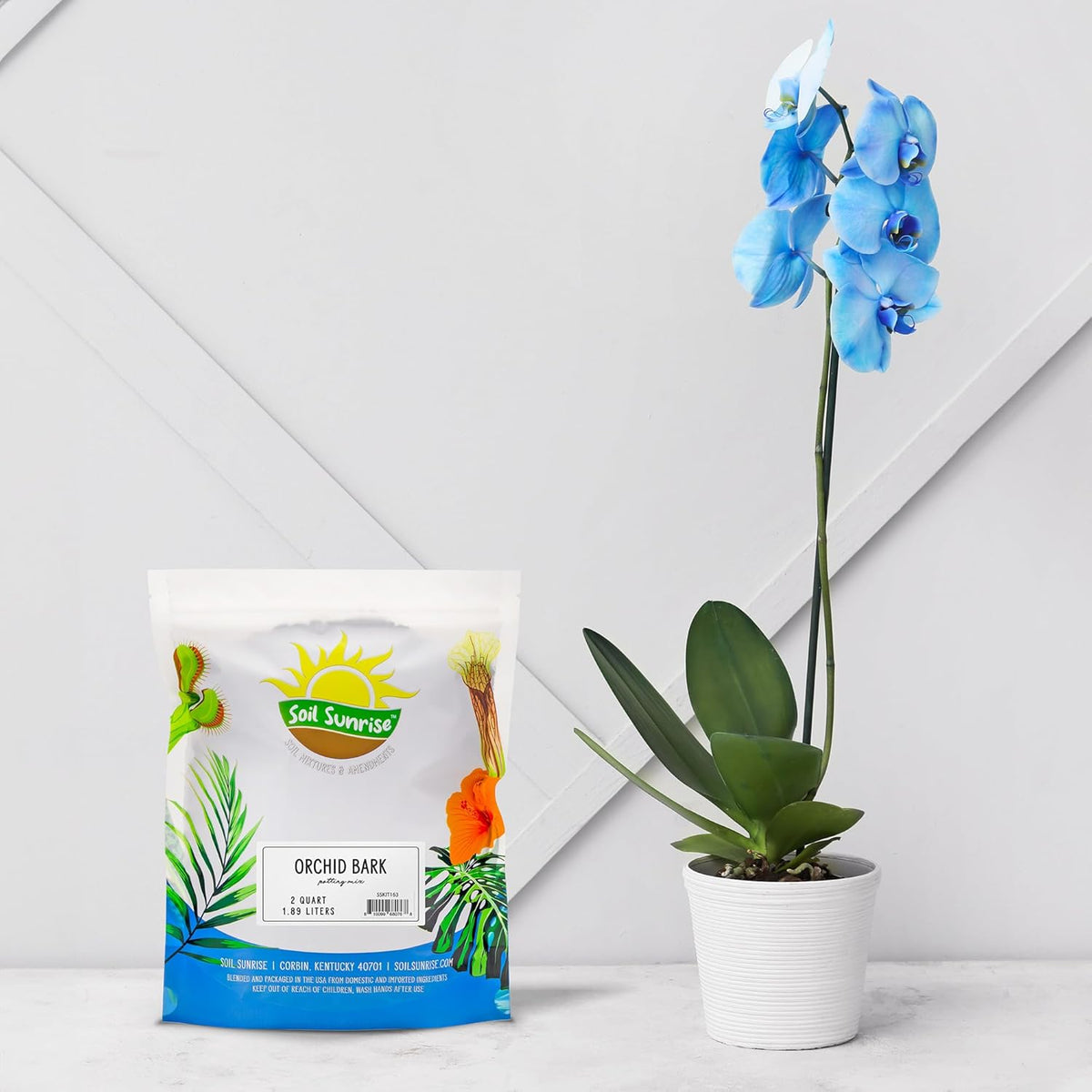 100% Organic Orchid Potting Bark (2 Quarts), All-Natural USA-Sourced Pine Bark Orchid Mix Additive