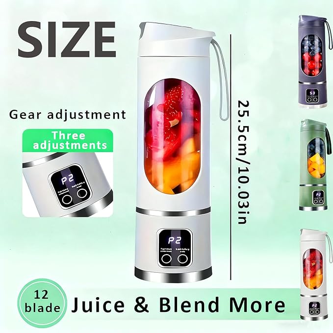 Digital Multimode Juicer Blender - Smart Led Display, Portable Usb Personal Electric Blender, Juicer Shakes And Smoothies Blender For Smoothies Liquid Diet, Shakes, Leak Proof Design (2PC-F)