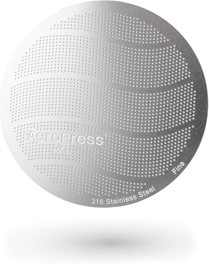 AeroPress XL 316 Stainless Steel Reusable Filter, Durable Metal Coffee Filter, Sustainable, Eco-Friendly, Travel-Friendly, Fits XL Size AeroPress Manual Coffee Makers