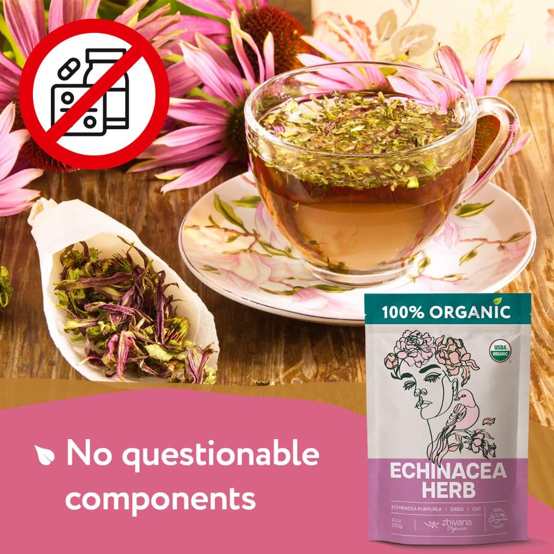 Super Value Pack 5 LB - Organic Echinacea Leaf Tea - Immune System Support - Medicinal Tea for Winter