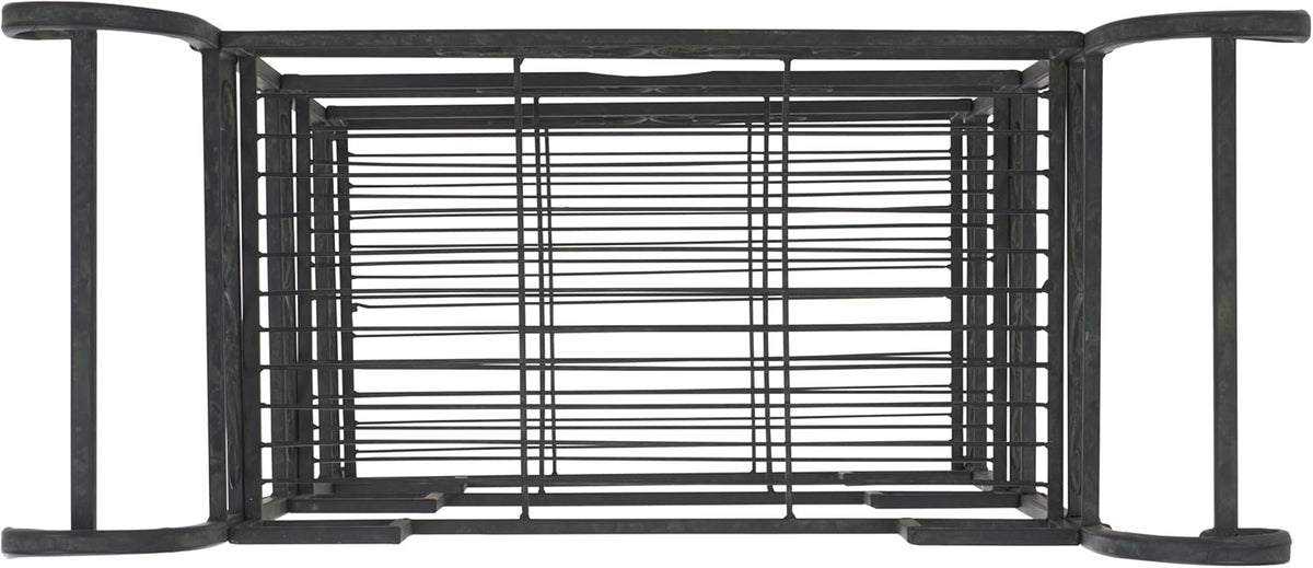 SAFAVIEH Outdoor Collection Noreen Victorian Scroll Antique Black Iron 3-Tier Shelf