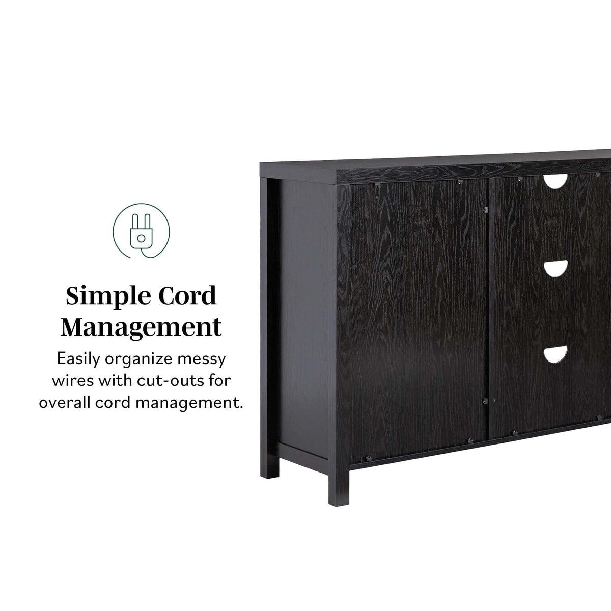 Sasha 2 Door Sideboard Buffet with Arched Rattan Panels