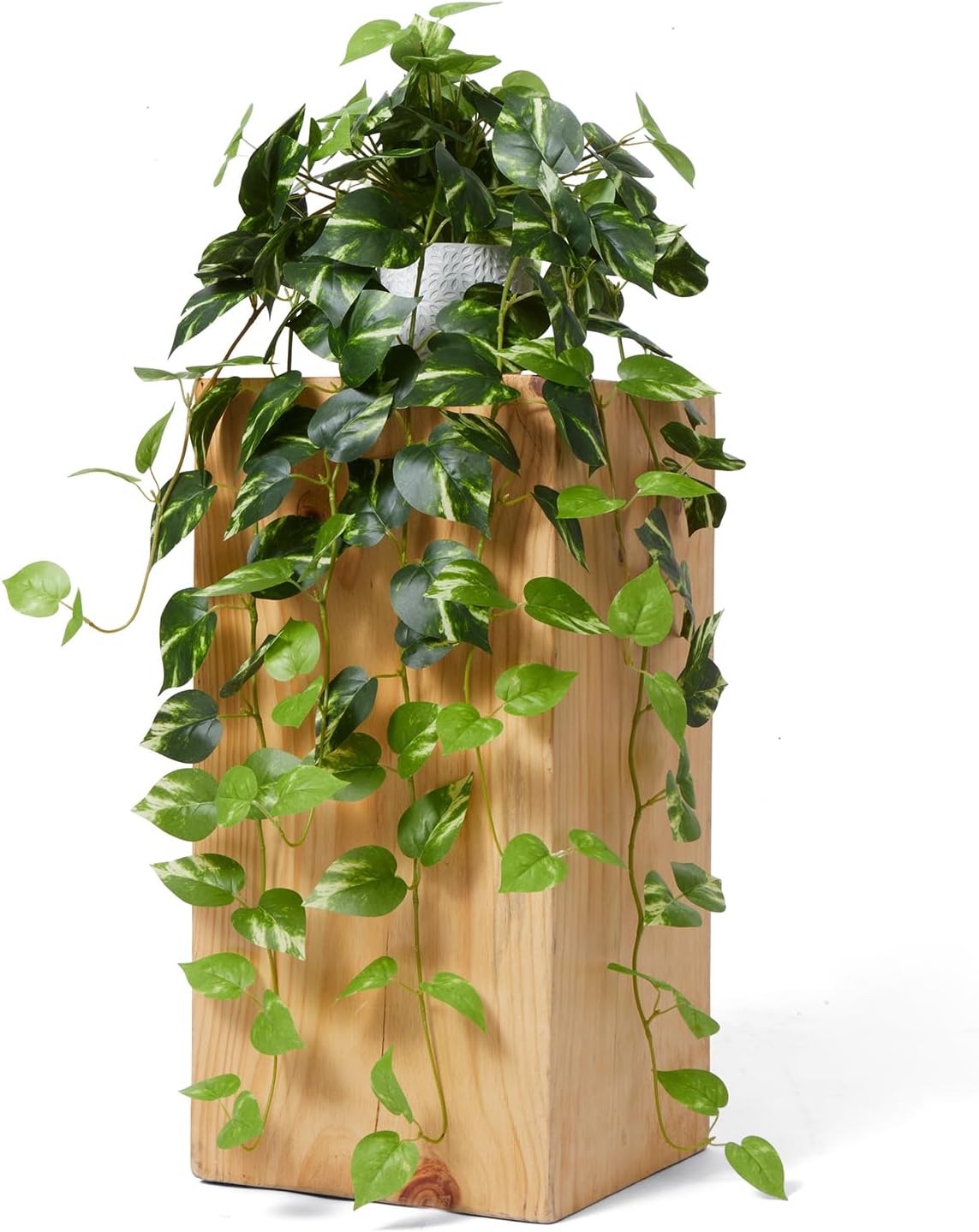 CADNLY Realistic Artificial Plants Indoor in Pot – Green Faux Hanging Plants Artificial Decor Fake Pothos Potted Home Decor Shelves Tabletop Office 1 Pack