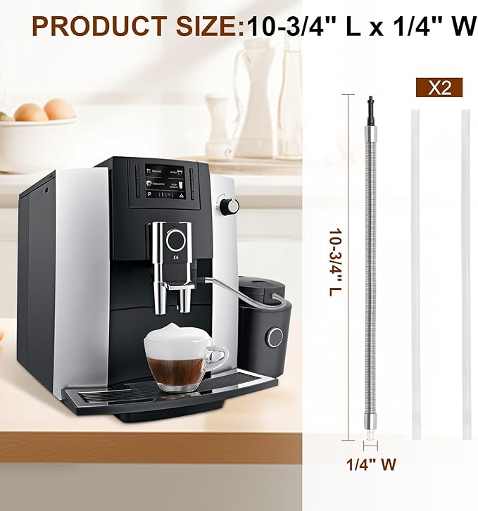 Stainless Steel Milk Pipe Casing with HP1 Adapter, Compatible with Jura Coffee Machine Models:WE8, ENA 8, Micro 90, E6, D6,E6 (CNC),E6 (INTC),E8 (2015)