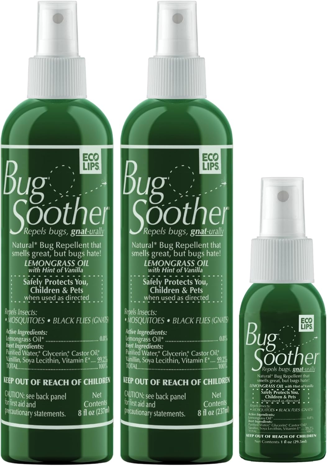 All Natural Bug Soother Bonus Pack - Multi-Pack includes FREE bonus 1 oz. travel size. (2, 8 oz.)