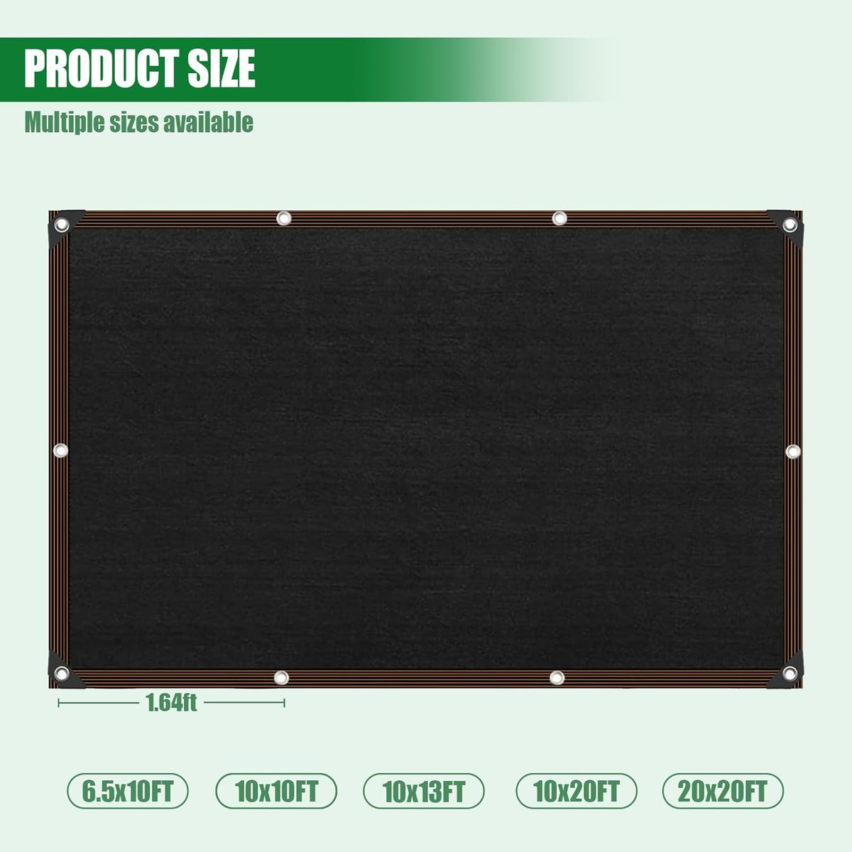 40% Shade Cloth for Garden, 10×13FT Plant Shade Cloth with Grommets Mesh Tarp for Greenhouse, Dog Kennel Cover, Chicken Coop, Patio Plants Outdoor Sun Shade