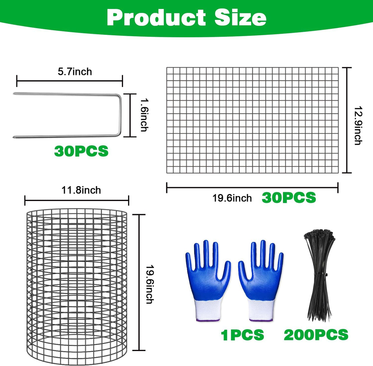 10 Pcs 11.8"x 11.8"/11.8"x 19.6" Available Chicken Wire Cloches for Plants, Plant Protector from Animal, Garden Covers Netting Iron Wire Mesh to Protect Plants Vegetables from Rabbit Squirrel Chicken